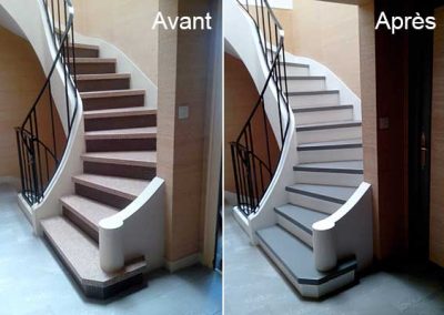 Escalier repeint à Nantes